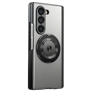 Axon M2 MagSafe magnetic case for Samsung Galaxy Z Fold with frosted semi-transparent back 360° ring kickstand and full hinge coverage
