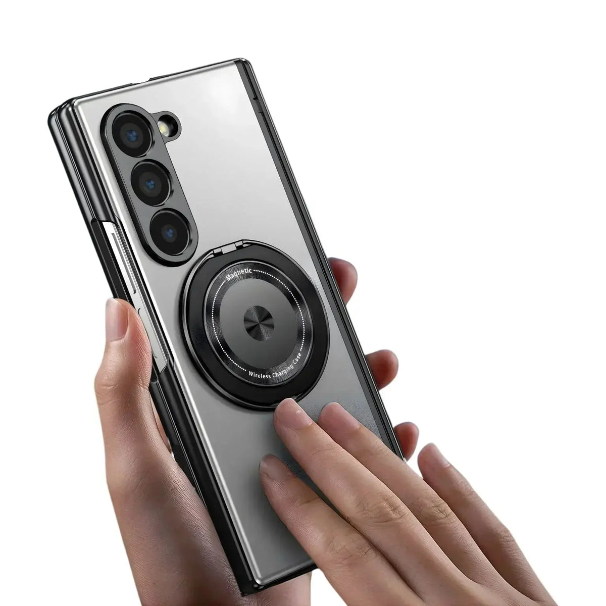 Z Fold Hinge Magnetic Rotation Case
